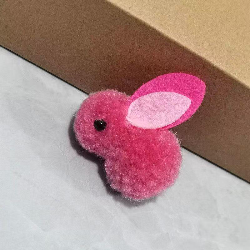 Furry Ball Plush Rabbit DIY Lantern Accessories - Cute Cartoon Hair Clip with Icelandic Wool for Kids, Mid-Autumn Festival.