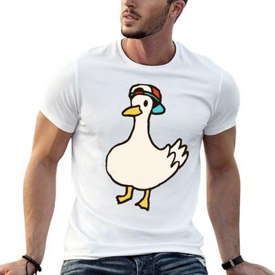 Oozora Dancing Duck Shuba Shuba Meme T-Shirt Work Casual Loose Fit T-Shirt