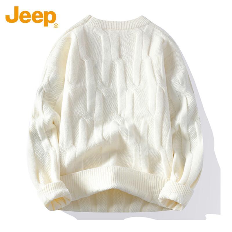 Jeep Men's Thickened Crew Neck Knit Sweater