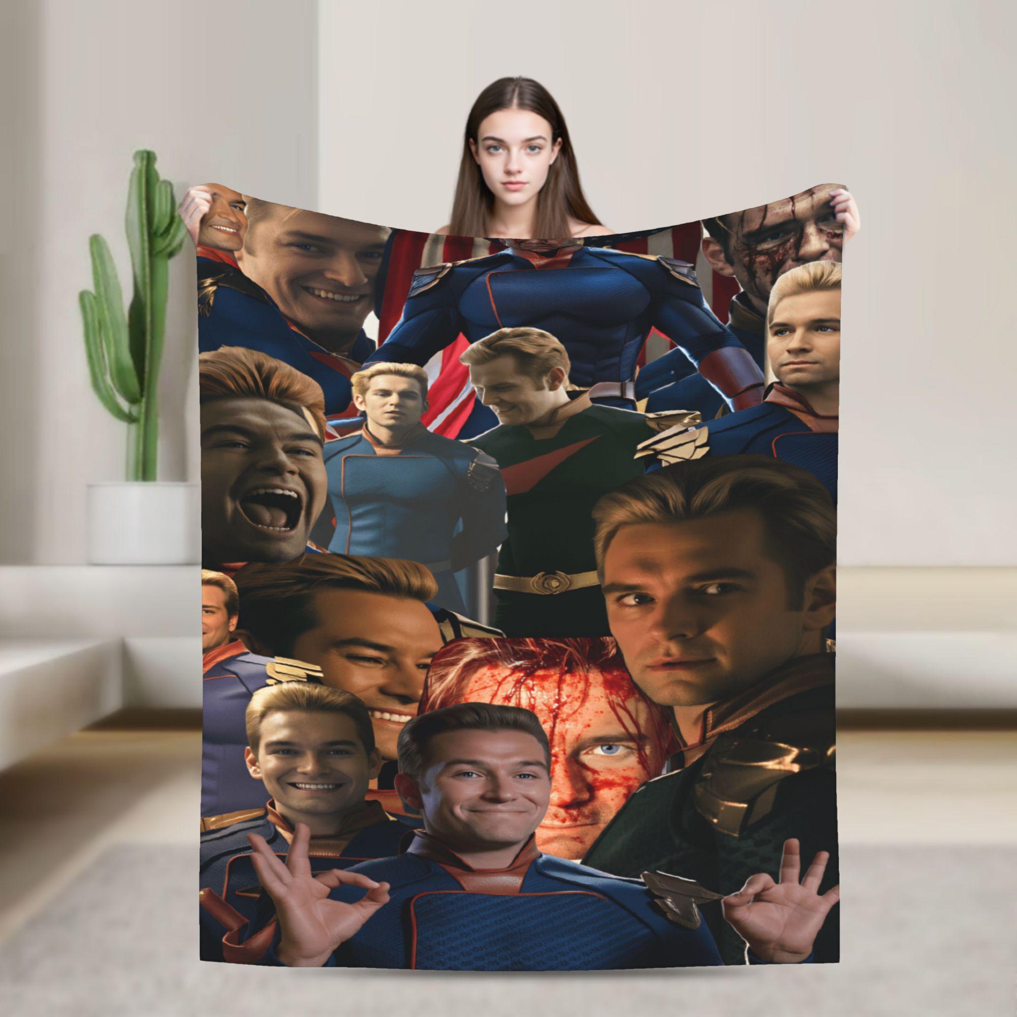 Warm Soft BlanketsGirls Boys Decorative Homelander Throw Blanket The Boys TV Flannel Bedspread Sofa Bed Cover 75x90cm