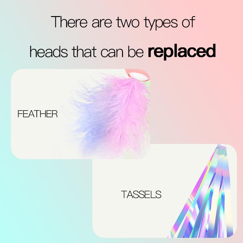 Gravity Pet Laser Cat Tease Stick Cat Self-happiness Feather Replacement Can Add Cat Mint Pet Supplies Kitten Toys