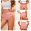 FINETOO 3Pcs Women Cotton Lace Panties Floral Intimate Briefs High Waist Brazilian Panties Female Soft Underpants Lingerie S-XXL
