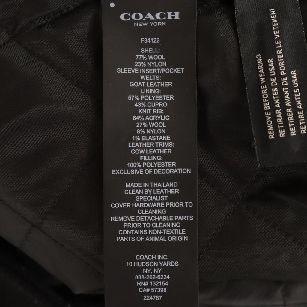 Coach Stajan XS Black F34122 Varsity Jacket Padded Women Used