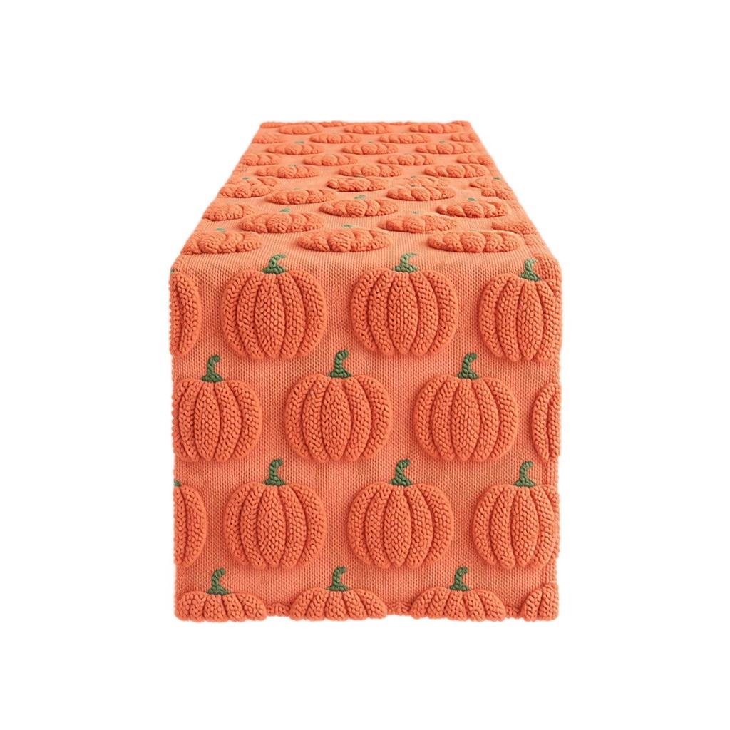 Halloween Pumpkin Embroidered Table Runner for Dining Table Decoration, 183 33 cm