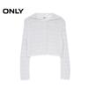 ONLY Women's 2025 Spring Solid Hooded Long Sleeve Cropped Sheer Knit Cardigan