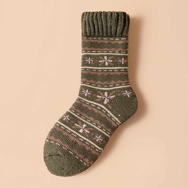 

Thick Winter Autumn Women s Wool Fashion Socks Warm Thermal Fleece Lined Mid Calf Socks Cold Resistant Maternity Daily Wear Gift One Size