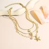 Necklace for Women Necklace Ocean Wind Ins Multi-layer Stacked Alloy Shell Conch Starfish Pendant Necklace Female Beautiful Elegant Necklace for Her