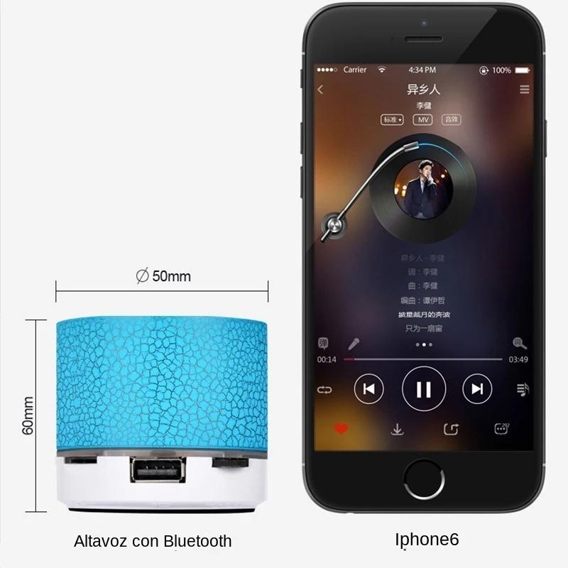Mini Uniwersalny Przenośny Głośnik Bluetooth Bezprzewodowa Pudełko Dźwiękowe Głośniki Kolorowe LED Obsługa Kart SD TF USB Stereo MP3 Subwoofer