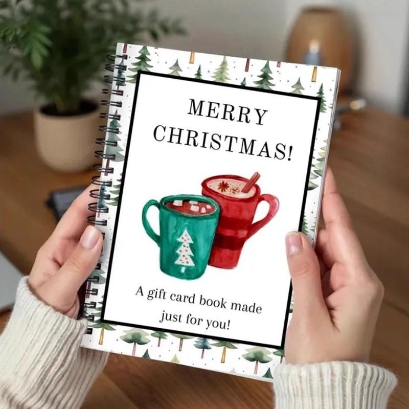 Libro de Tarjetas de Regalo de Navidad con Espiral Festival Regalos de Navidad Para Adolescentes Organizador de Tarjetas de Felicitación Soporte para Tarjetas de Felicitación