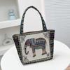 Ethnic Embroidered Handbag For Women With Canvas Material And Zipper Closure For Daily Use