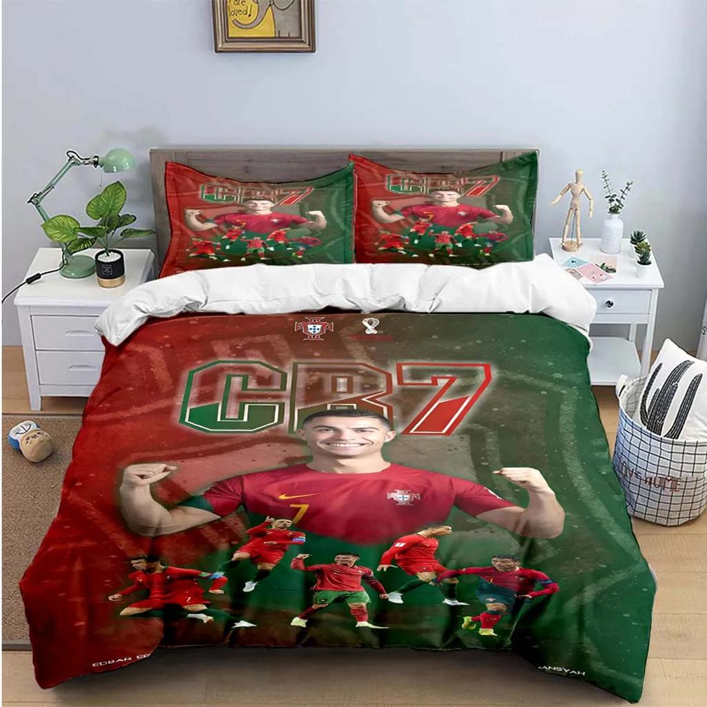 Fashion Football R-Ronaldo Digital Printing Bedding Set Duvet Cover Comforter Bed Youth Kids Girl Boys Birthday Gift