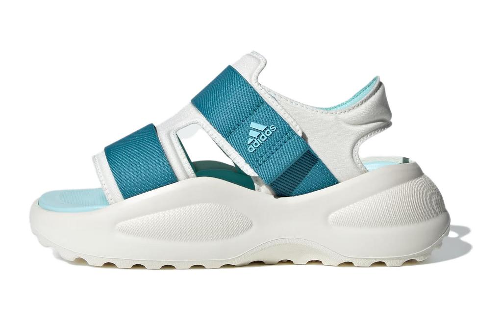 adidas Mehana Cushioning Abrasion Resistant Cushioning, Wear Resistant Children's Sandals White Green Kids' ID7912