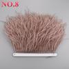 10Meters Ostrich Feathers On Ribbon On Tape 10-15Cm 4-6" Feather Trim Boa For Clothes Sewing White Fringe Dress Skirt Decor Diy