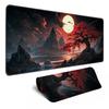 Vintage Japanese Skull Floral Large Mouse Pad Stitched Anti Slip Rubber Base Mat For Gaming Desk Office Pc Keyboard Desktop
