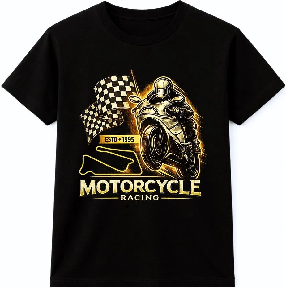 Футболка для мотоциклиста Спортивный байк Гонки Байкер Графическая футболка для райдера 3XL