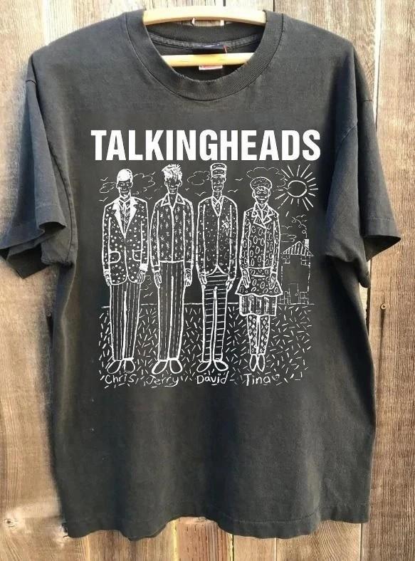 80 90s Talking Heads Rock band Remake Charcoal Design Classic tee basic S-5XL