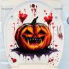 Self-adhesive Bloody Pumpkin Decal Waterproof Halloween Toilet Stickers  Home Decor