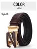 Men's Crocodile Pattern Leather Belt with Automatic Buckle - Fashionable, Versatile, and Casual Waist Accessory for Trousers