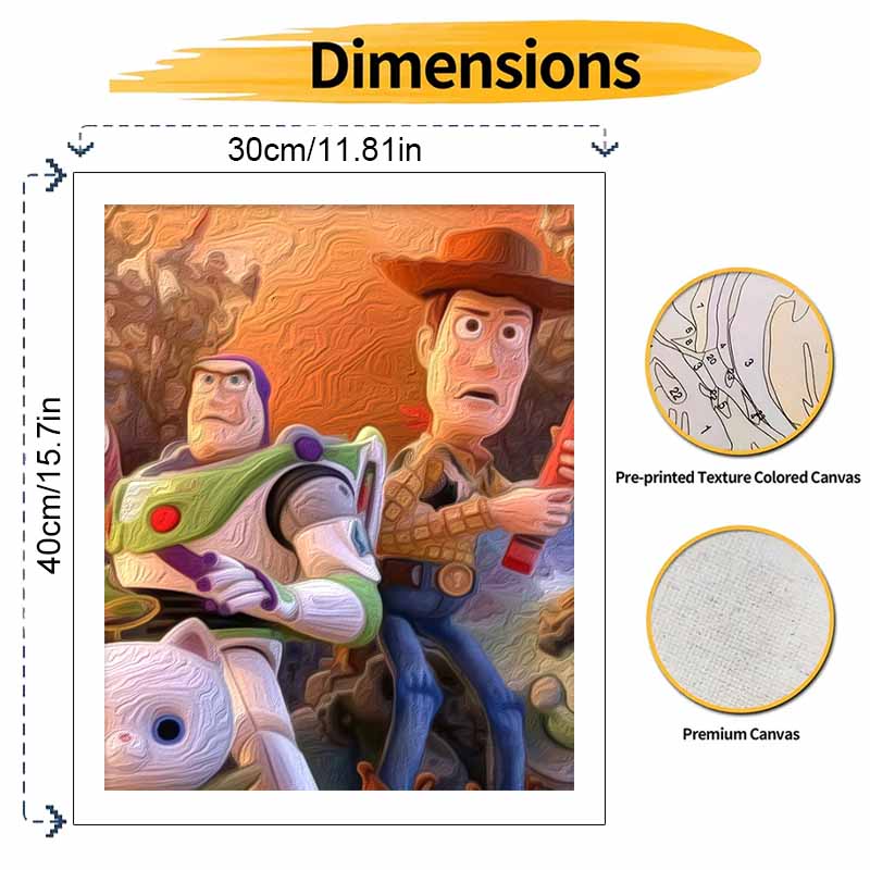 Disney Toy Story Woody Buzz digital oil painting diy handpainted coloring painting home decoration gift wall art 130 characters!
