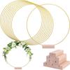 Couronne à Base en Bois Anneau en Fer Anneaux Métalliques Dorés Anneau Floral Centre de Table Métal Doré Taille 30cm Centres de Table Cercle Doré