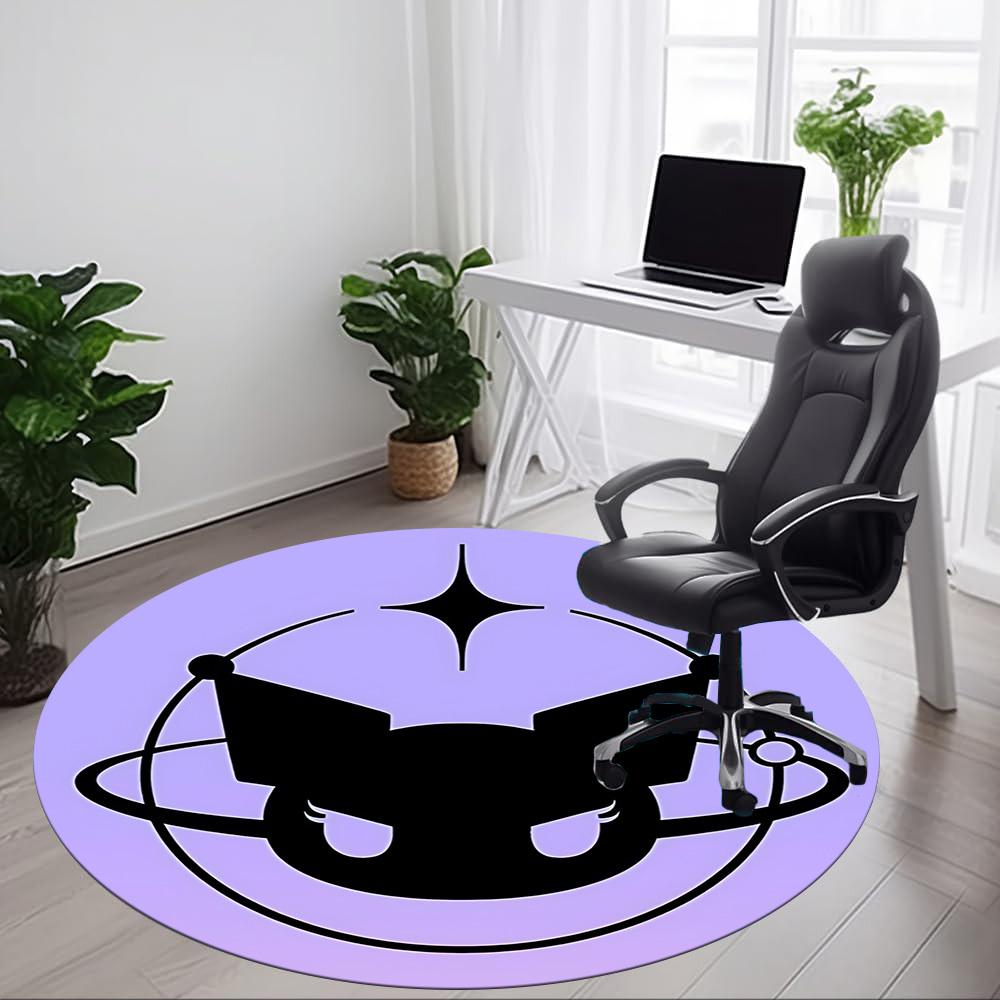 Kuromi Cat Office Round Area Rug, Indoor Mat Suitable For Office,Bedroom Living Room Home Decor, Room Deco a0908136