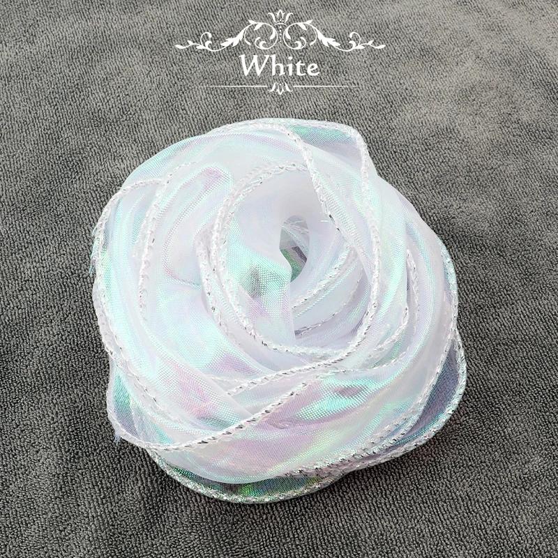 Fantasy Colored Flat Silk Shoelace Sneakers Rope Laces Shoe Accessories 4cm Wider Chiffon Yarn Shoelaces 80/100/120/140CM 1Pair