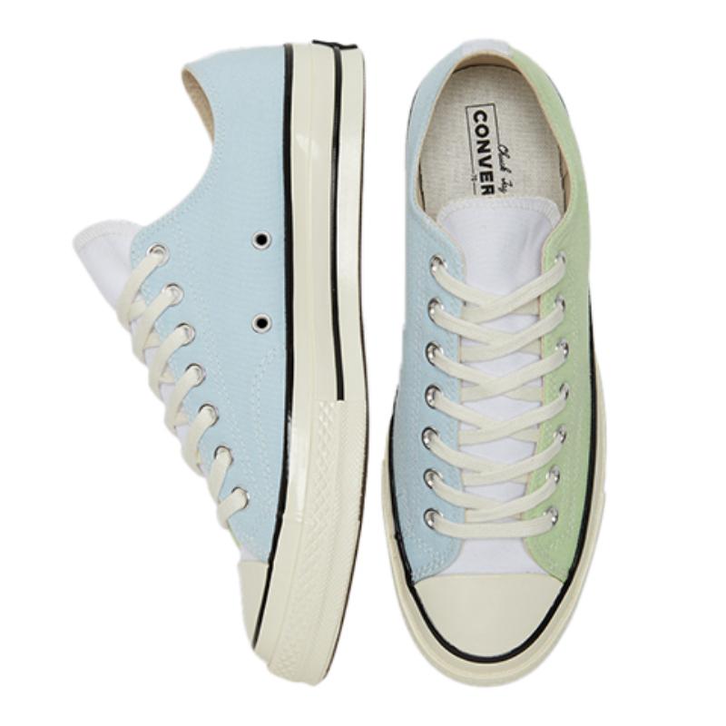 Converse 1970s tri-panel chuck wave contrast low-top canvas shoes unisex blue-green