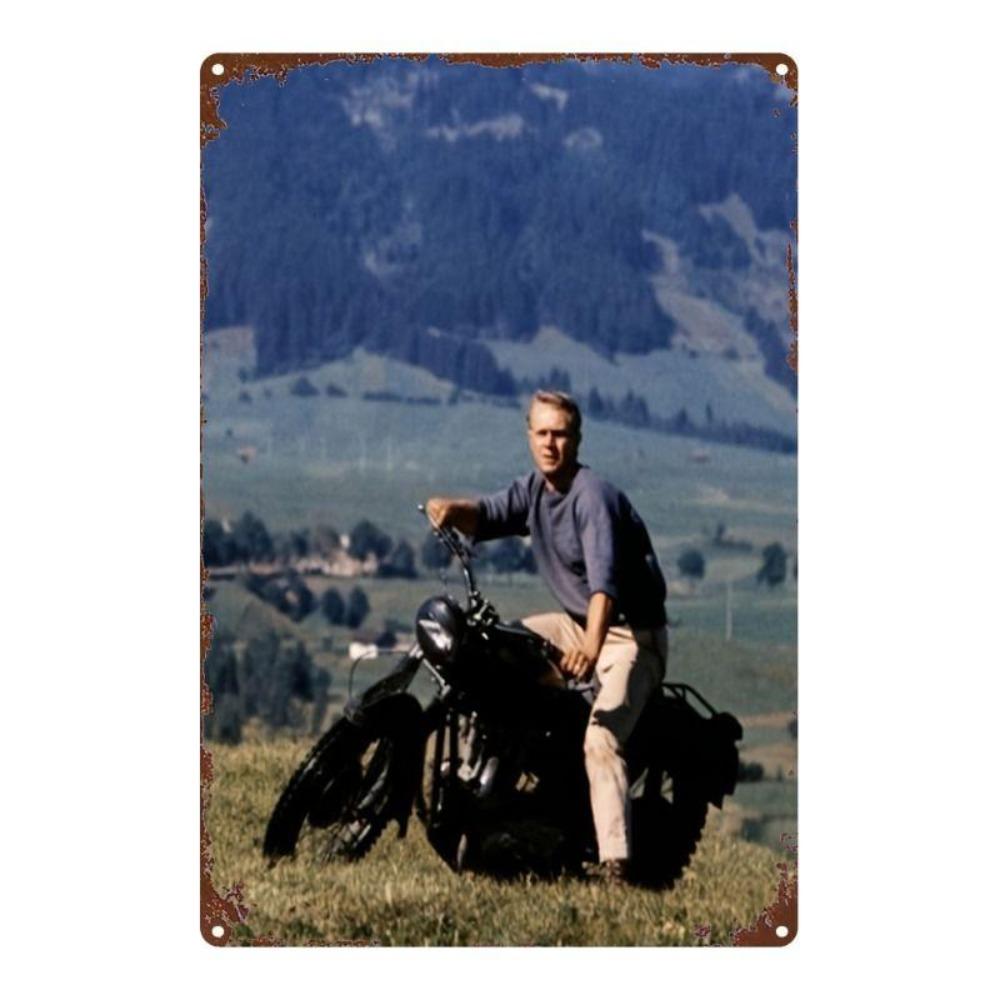 Retro Motorcycle Tin Sign Man Cave Garage Decor 20x30 Cm Metal Poster