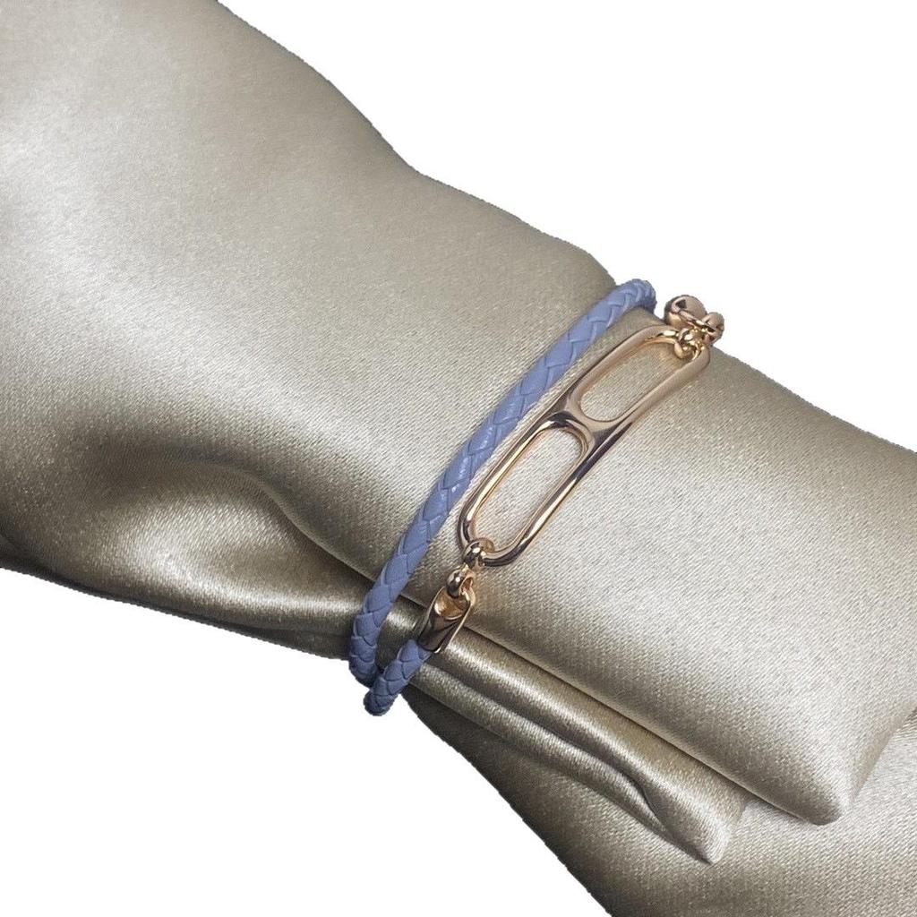 Luxury H-Style Double-Layer Leather Cord Pig Nose Couple Bracelet - Colorful Valentine's Day Gift