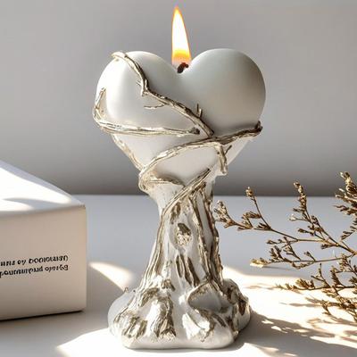 Flexible Silicone Mold Heart Shape Candle Crafting Supplies Home Decors Candle Mold Suitable for Candle Crafting