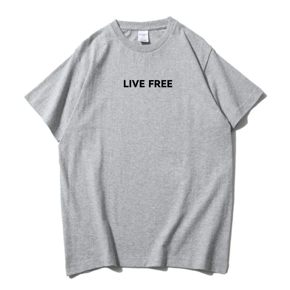 Live Free Charlie Kirk Freedom T-shirt Cotton Loose Casual Male Tshirts Fashion Unisex Streetwear Letter Graphic Printing Tees