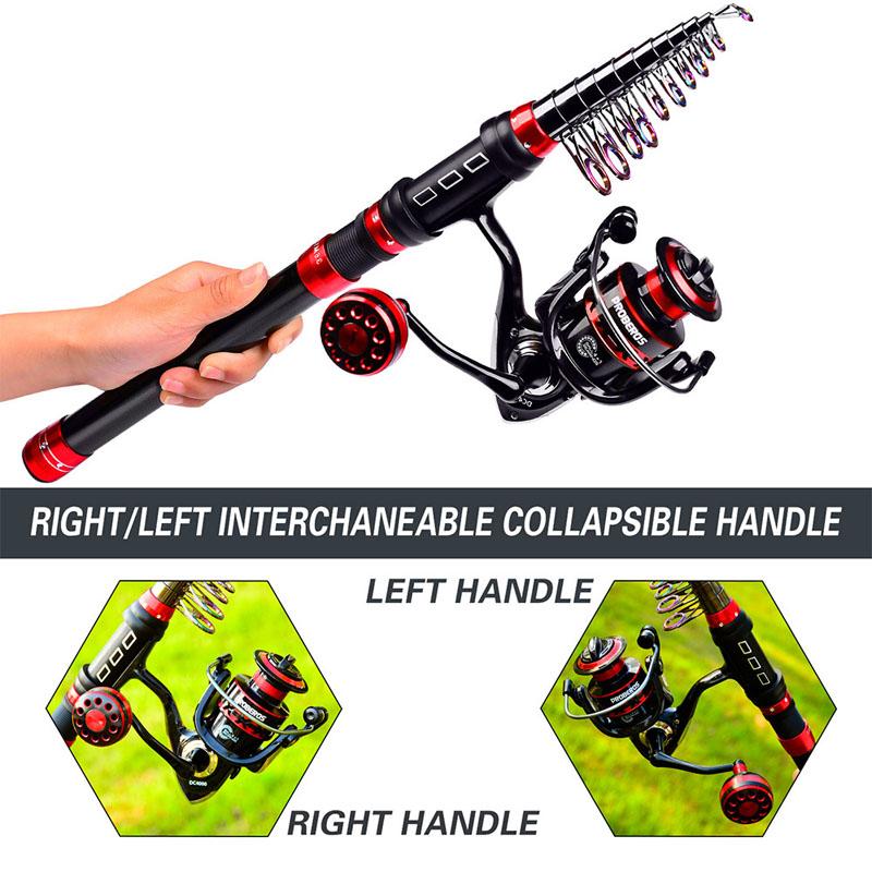 New Fishing Set Telescopic Fishing Rod Combination 1.8-3.6M Carbon Travel Rod with Rotating Reel Line Bait Hook Fishing Bag Suitable for Summer Pesca