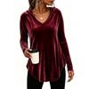 Women Fashion Casual Hooded V Neck Long Sleeve Solid Pullover Sweatshirt