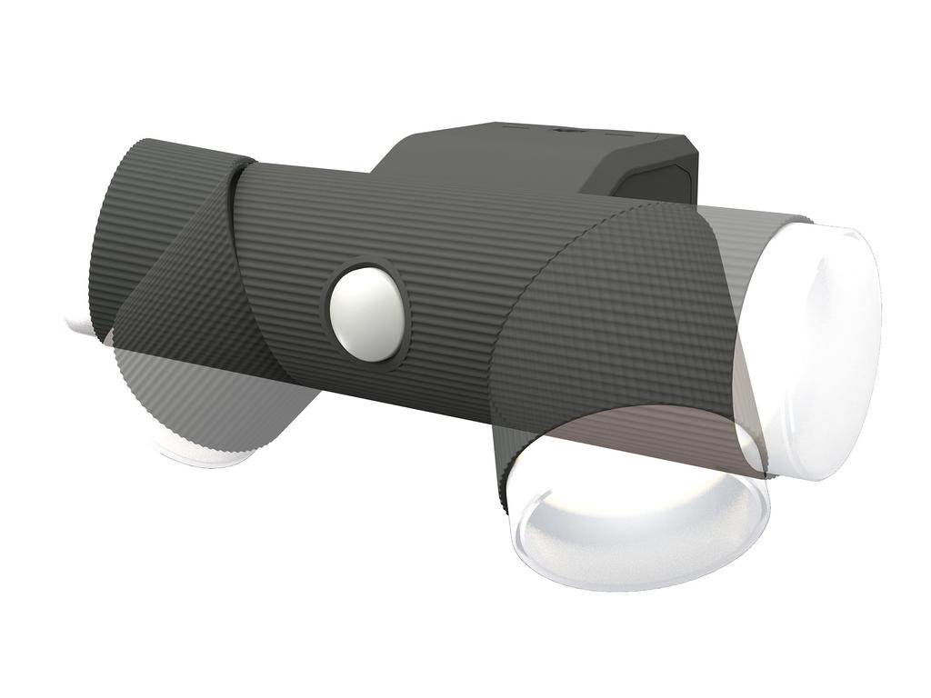 Musashi RITEX Solarbetriebene einfache Sensorleuchte, 4,5 W x 2 Glühbirnen, S-CY60, Grau