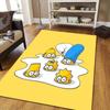 The Simpsons Flannel Pattern Square Carpet,Area Rug,Carpet Rug for Living Room Bedroom Sofa Playroom Decor,Non-slip Floor Mat