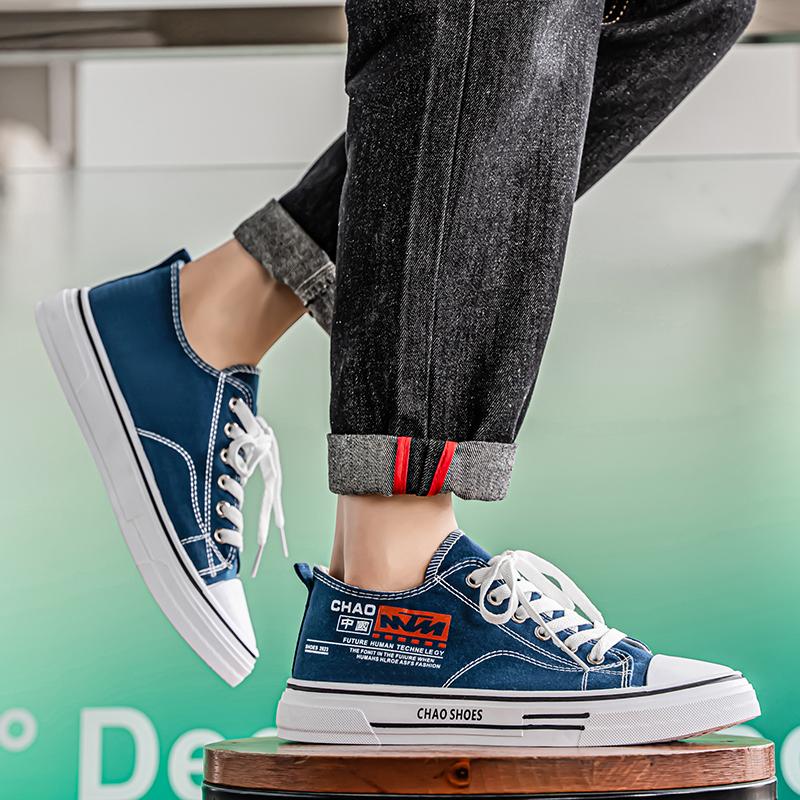Fashion Men's Trending Low Top Canvas Skateboarding Breathable Shoes Stduents Boys Male Popular Casual Soft Sole Running Sneakers For Teens