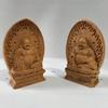 Mini Hotei Buddha Statue, Seven Lucky Gods Figurine, Premium Boxwood Wood Carving (7cm H x 4.5cm W x 2cm D)