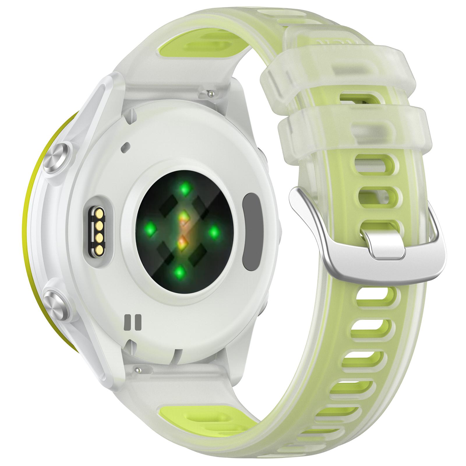 

Replacement Strap for Garmin Forerunner 570 42mm/Bounce/D2 Air X10/vivoactive 5 Jelly Color Design Soft TPU Watch Band Clear Lime