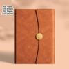 A5 Leather Buckle Notebook, Lined Pages, Business Meeting Record Book, Notepad, Student Diary, Travel Log, 100 Sheets, 200 Pages