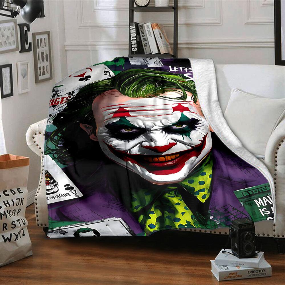 1pc Joker Clown Flannel Throw Blanket Lightweight Soft Warm All Season Blanket for Sofa, Bed, Travel, Camping L1024169
