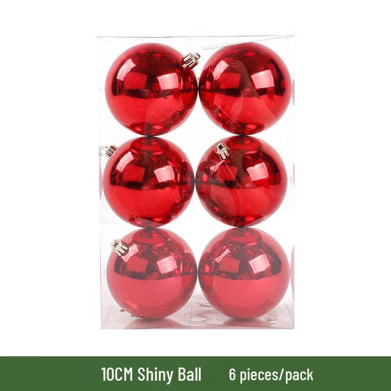 Red Christmas Balls 3-10cm: Electroplated Plastic Tree Ornaments for Festive Atmosphere