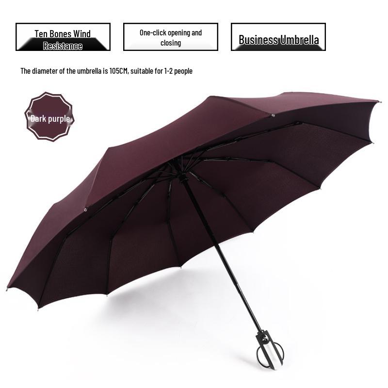Enhanced Automatic Folding Umbrella for Men & Women: Dual-Use Sun & Rain Protection with Thickened Sunshade & UV Shield