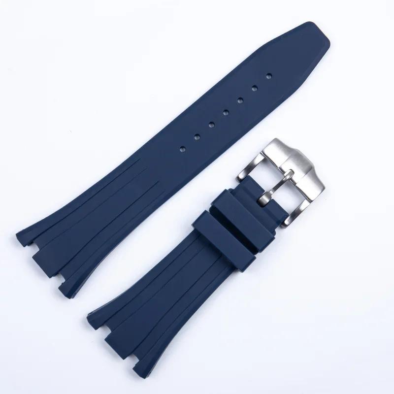 Silicone Watch Strap for AP Royal Oak Offshore Sports Waterproof Sweat-Proof Rubber Watchband Men's 27mm 28mm Double Concave