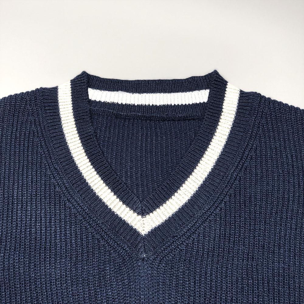 New Deep V-Neck Commuting Knitted Sweater - Autumn/Winter Loose Off-Shoulder Style for Women