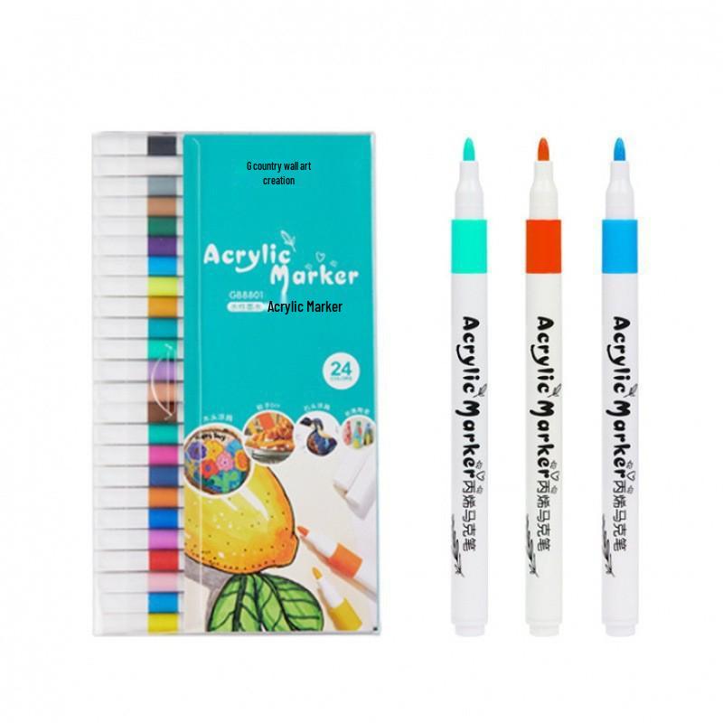 80-Color Acrylic Markers Set for Kids: Layerable Watercolor Paintbrushes in PVC Box