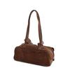 Women's Suede Duffel Bag – Brown Travel Handbag with Zipper Closure, Soft Leather Shoulder Bag for Gym, Weekend or Daily Use