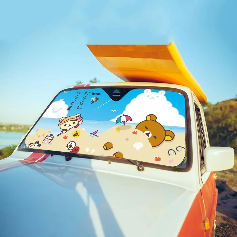 Rilakkuma Car Sunshade - Cute Windshield Sun Protection