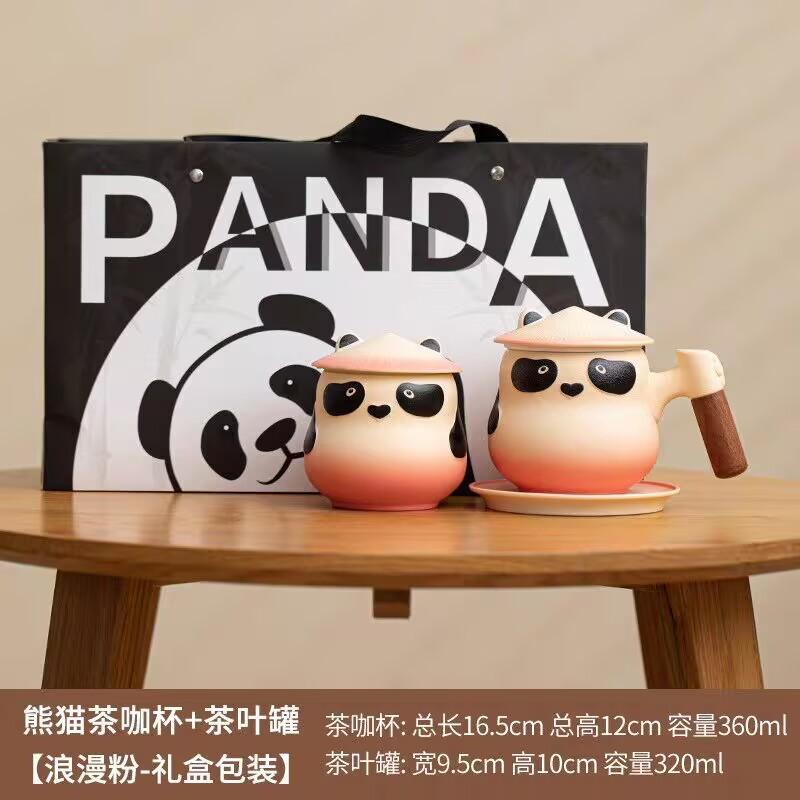 Panda Tea Creative Ceramic Tea Separation Cup With Lid Men'S And Women'S Office Filter Water Cup