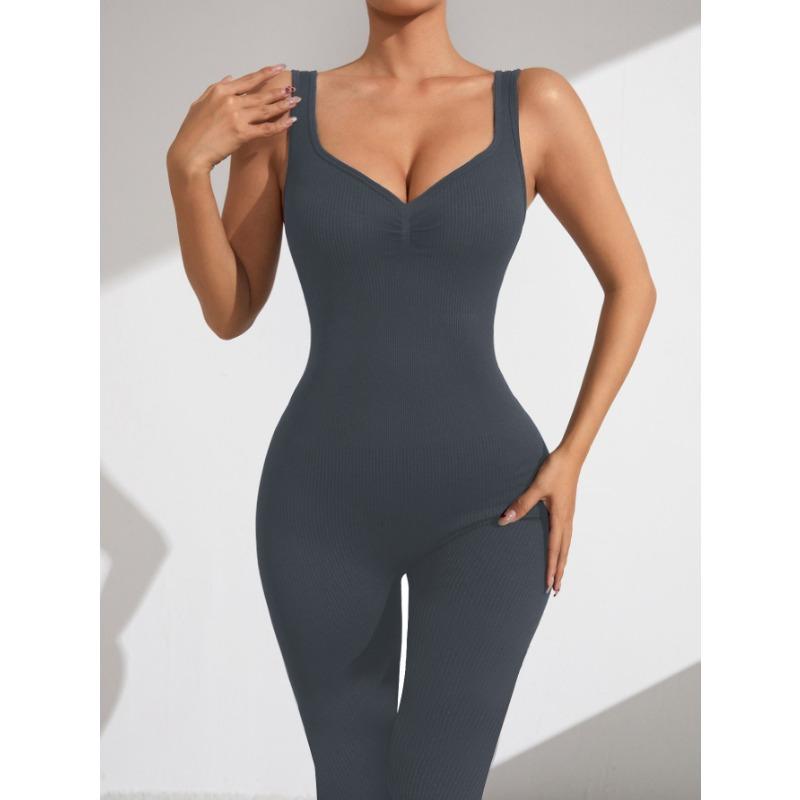 sexy v-neck elasticity Gym Jumpsuit Women's Fitness Sets Sports Overalls for Woman Tracksuit Yoga Clothing long pants Workout Sportswear