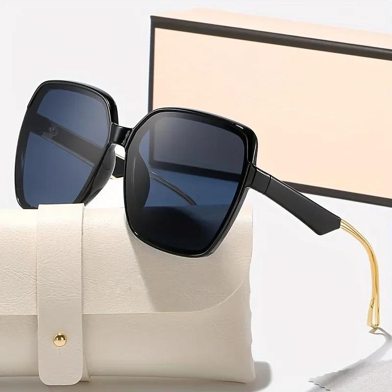 Fashion Classic Oversize Sunglasses Women Square Glasses Driving Outdoor Gradient Travel Mirror Sunglasses Plastic Frame Uv400